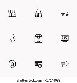 E-commerce line icon set