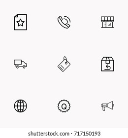 E-commerce line icon set