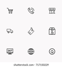 E-commerce line icon set