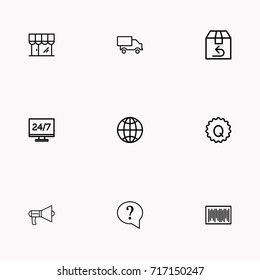E-commerce line icon set