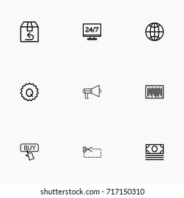 E-commerce line icon set