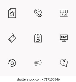 E-commerce line icon set