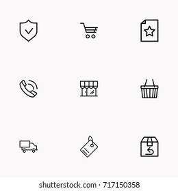 E-commerce line icon set