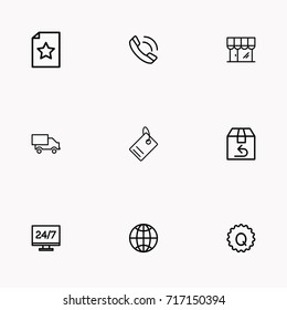 E-commerce line icon set