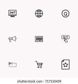 E-commerce line icon set