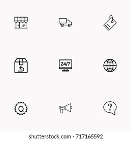 E-commerce line icon set