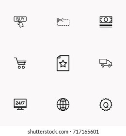E-commerce line icon set