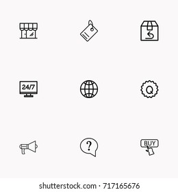 E-commerce line icon set