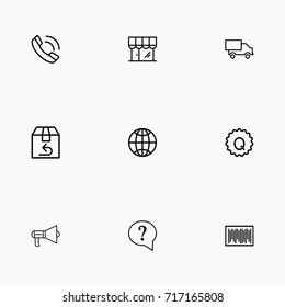 E-commerce line icon set