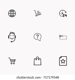 E-commerce line icon set