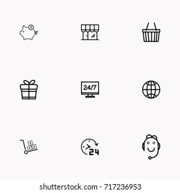 E-commerce line icon set