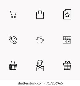 E-commerce line icon set
