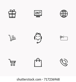 E-commerce line icon set