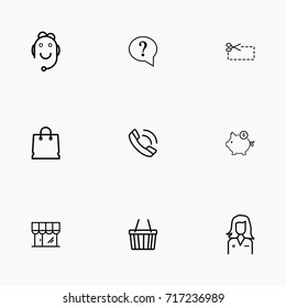 E-commerce line icon set