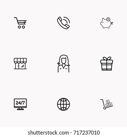 E-commerce line icon set