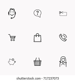 E-commerce line icon set