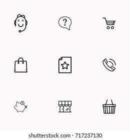 E-commerce line icon set