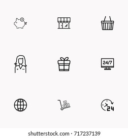 E-commerce line icon set
