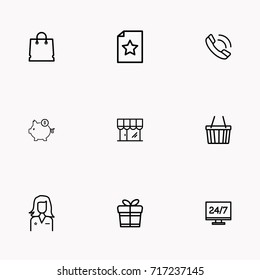 E-commerce line icon set