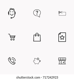 E-commerce line icon set