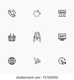 E-commerce line icon set