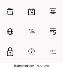 E-commerce line icon set