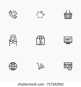 E-commerce line icon set