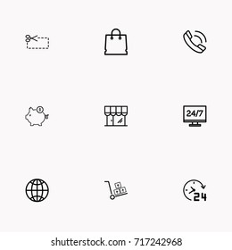 E-commerce line icon set