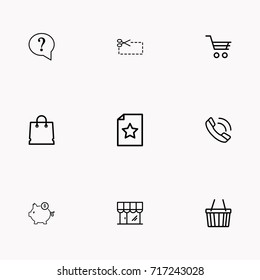 E-commerce line icon set