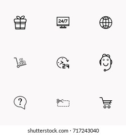 E-commerce line icon set