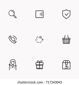 E-commerce line icon set