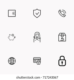 E-commerce line icon set