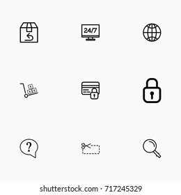 E-commerce line icon set