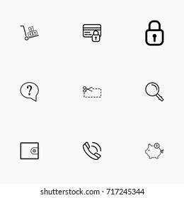 E-commerce line icon set