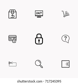 E-commerce line icon set