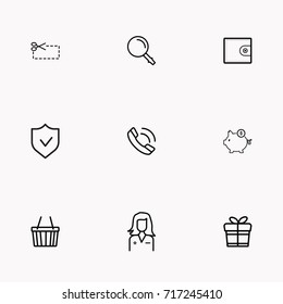 E-commerce line icon set