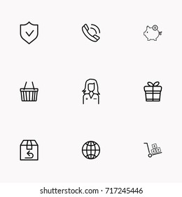 E-commerce line icon set