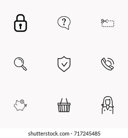 E-commerce line icon set
