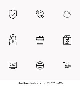 E-commerce line icon set