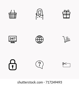 E-commerce line icon set