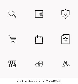 E-commerce line icon set