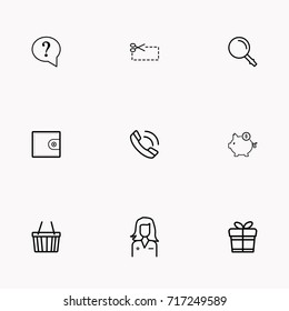 E-commerce line icon set