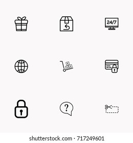 E-commerce line icon set