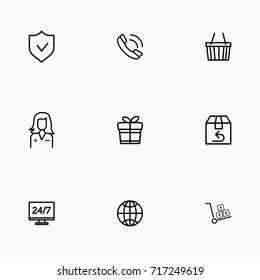 E-commerce line icon set