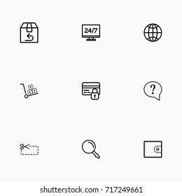 E-commerce line icon set