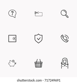 E-commerce line icon set