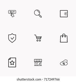 E-commerce line icon set