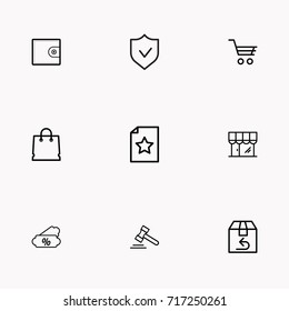 E-commerce line icon set