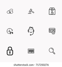 E-commerce line icon set