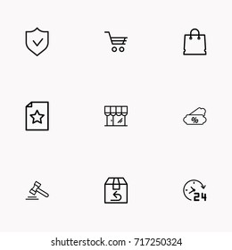 E-commerce line icon set
